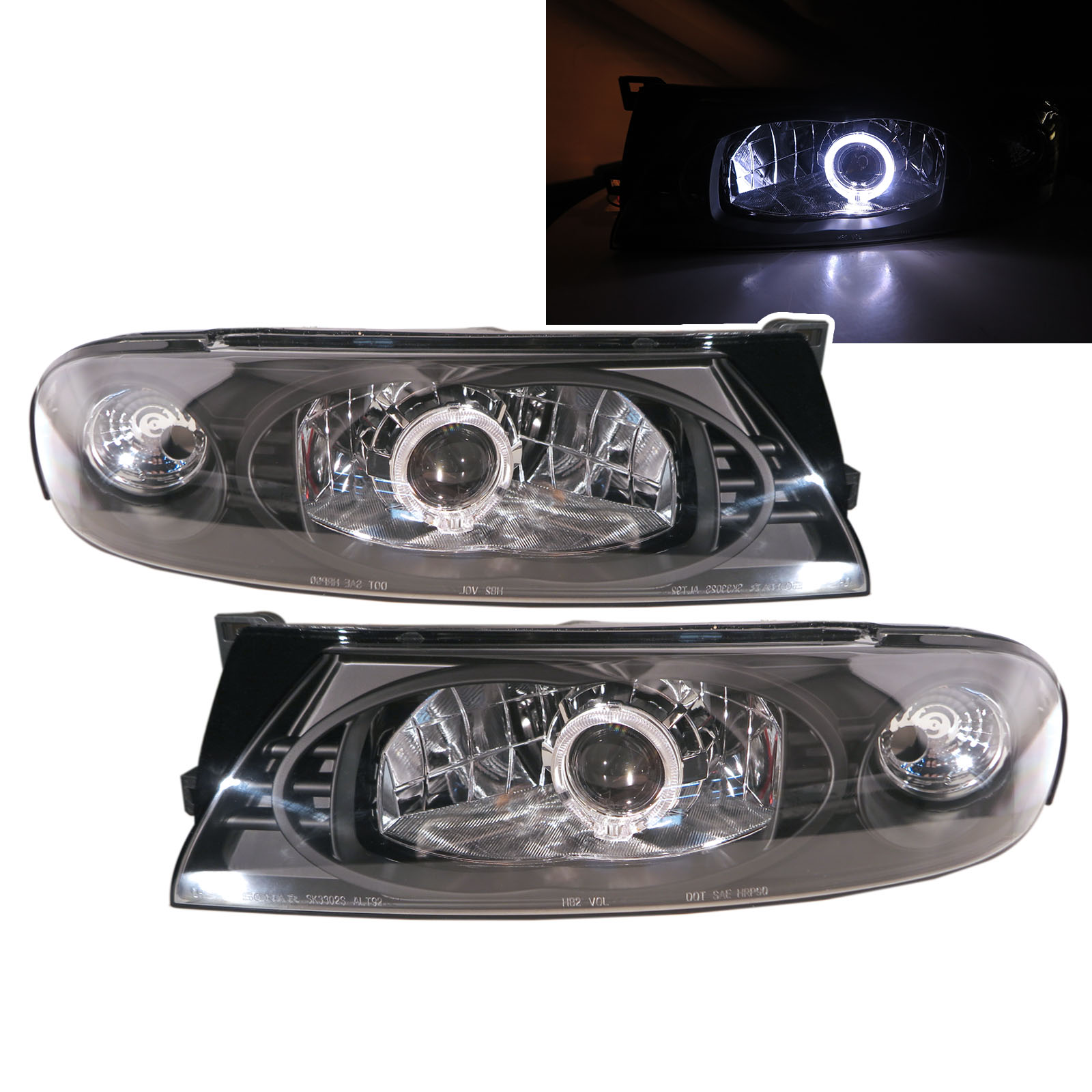 Fits NISSAN Altima U13 MK1 92-97 4D Guide LED Angle-Eye Bi-LED