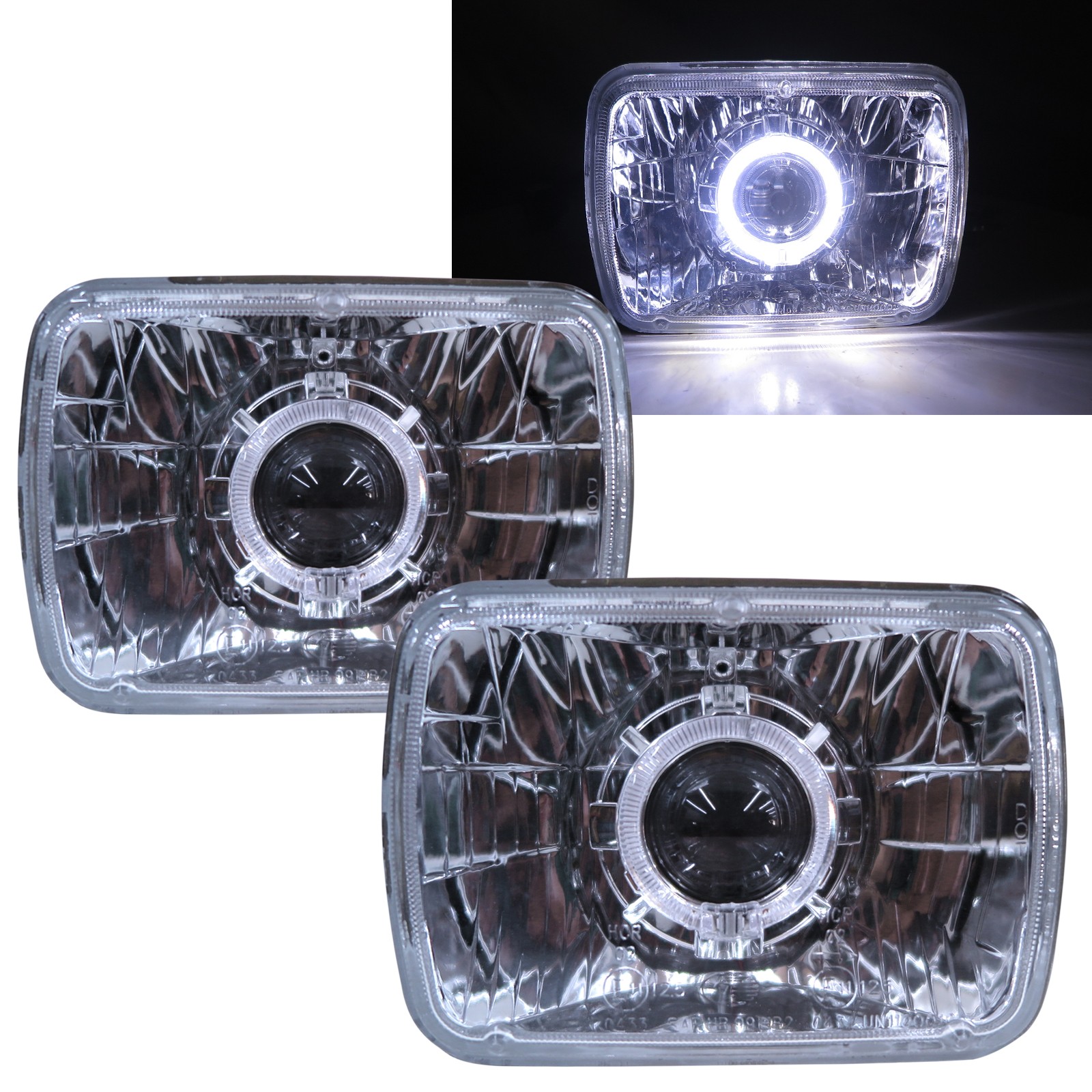 CrazyTheGod Conquest 1984-1986 Coupe 2D Guide LED Angel-Eye Headlight Headlamp Chrome for DODGE RHD