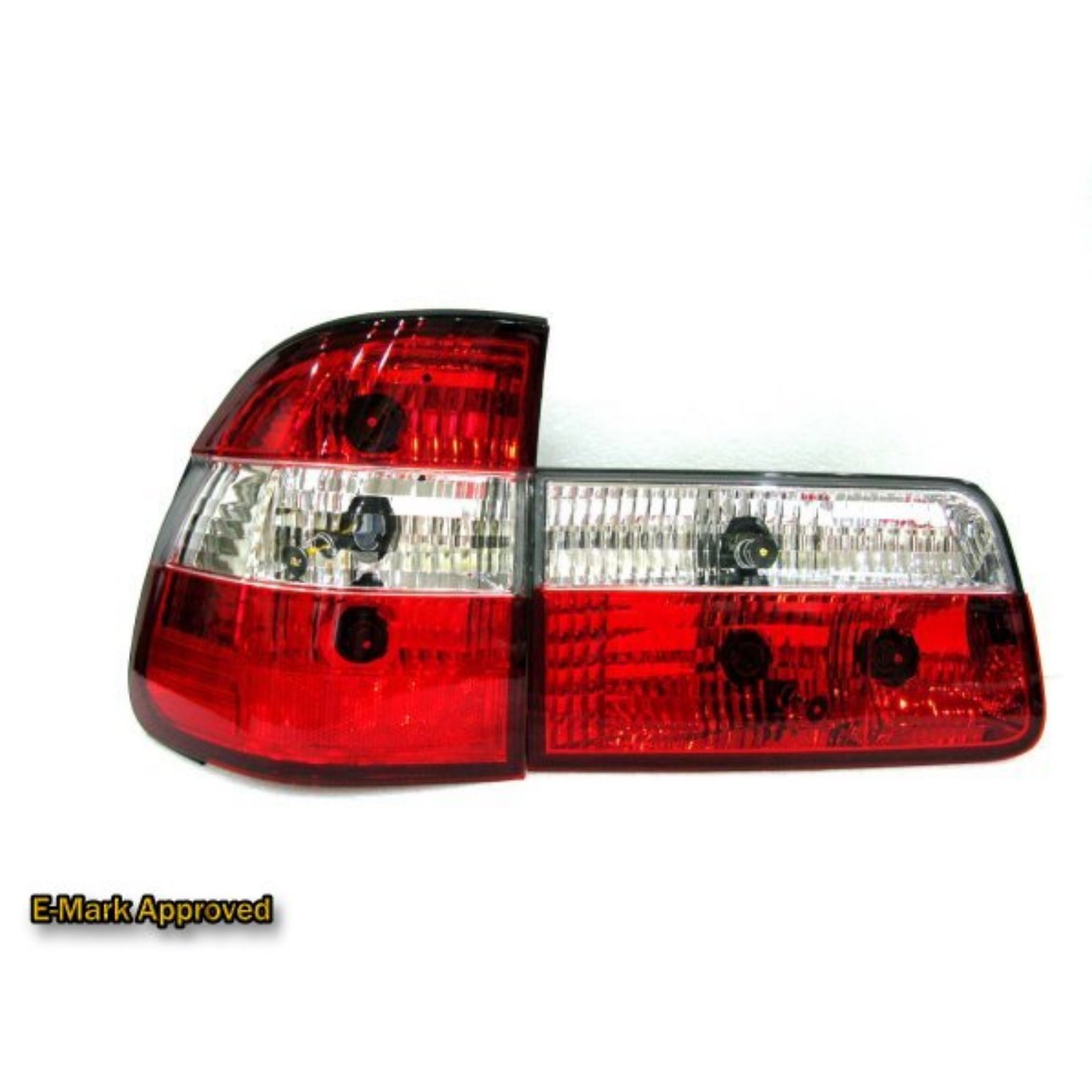 CrazyTheGod 5-Series E39 1995-2000 Wagon 5D Clear Tail Rear Light Red/White for BMW