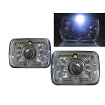 CrazyTheGod Starion 1983-1989 Coupe 2D Projector Headlight Headlamp Chrome V2 for Mitsubishi LHD