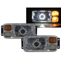 CrazyTheGod TRUCK-NG NG90 Truck 2D Guide LED Angel-Eye Projector Headlight Headlamp Chrome for Mercedes-Benz RHD