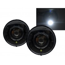 CrazyTheGod LED Halo Projector Headlight Headlamp Black for Universal RHD