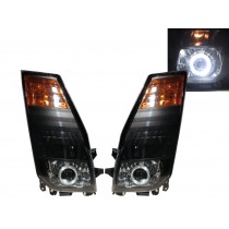 CrazyTheGod MAXITY 2006-2008 Truck 2D/4D Guide LED Angel-Eye Projector Headlight Headlamp Black for RENAULT RHD