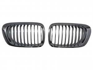 CrazyTheGod 3-Series E46 1999-2002 PRE-FACELIFT Coupe/Convertible 2D/3D M3Look GRILLE/GRILL Chrome for BMW