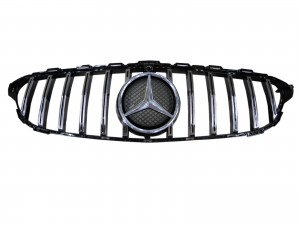 CrazyTheGod C-CLASS W205 2014-2018 Pre-Facelift Sedan 4D Star Emblem GRILLE/GRILL Chrome for Mercedes-Benz