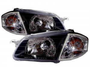 CrazyTheGod SpeedProtege BJ 1998-2000 Sedan/Wagon Clear Headlight Headlamp BLACK V1 for MAZDA LHD