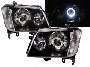 CrazyTheGod Colorado RC First generation 2008-2012 FACELIFT Pickup 4D Guide LED Angel-Eye Projector Headlight Headlamp Black for CHEVROLET CHEVY RHD