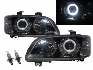 CrazyTheGod Commodore VE Fourth generation 2006-2010 Pre-Facelift Sedan/Wagon/Coupe 2D/4D/5D Guide LED Angel-Eye Projector Headlight Headlamp Black for HOLDEN LHD