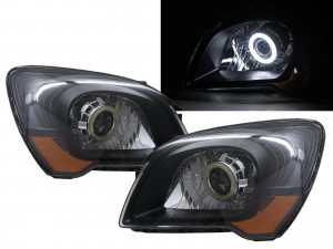 CrazyTheGod Sportage JE/KM Second generation 2009-2010 FACELIFT SUV 5D COB Projector Headlight Headlamp Black for KIA LHD