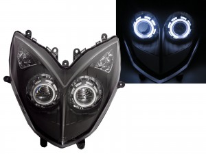 CrazyTheGod Racing 2013-2014 Motorcycles CCFL Projector LED Headlight Headlamp Black for KYMCO