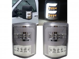 CrazyTheGod F250/F350/F450/F550/SUPER DUTY 2008-2016 Pickup Truck/Ute/Bakkie 2D LED FLook Mirror Light Chrome for FORD