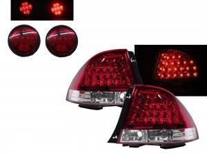 CrazyTheGod IS IS200/IS300 XE10 1999-2005 Sedan 4D LED Tail Rear Light Red/White for LEXUS